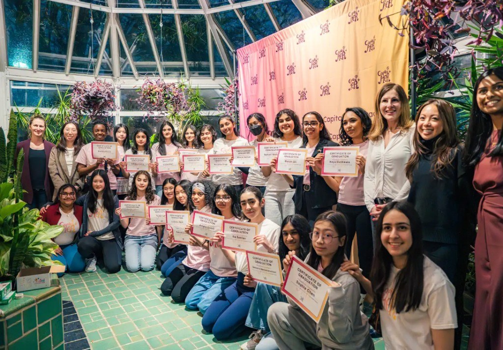 CapitalHER cohort with graduation certificates